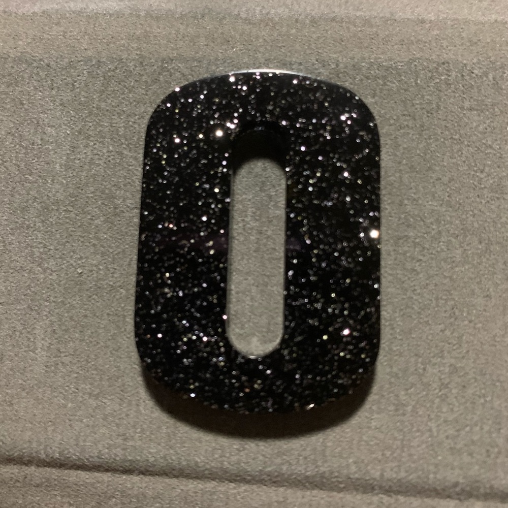 Handmade letter 0 keychain midnight sparkles